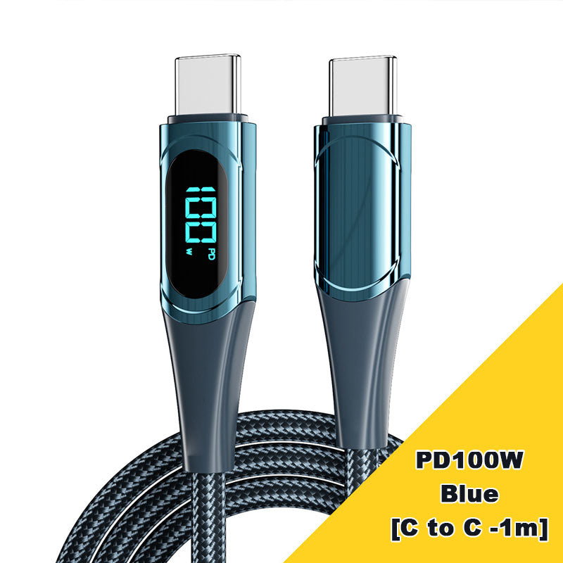 PD 100W Fast-charging and Fast-transmission Data Cable with Digital Display
