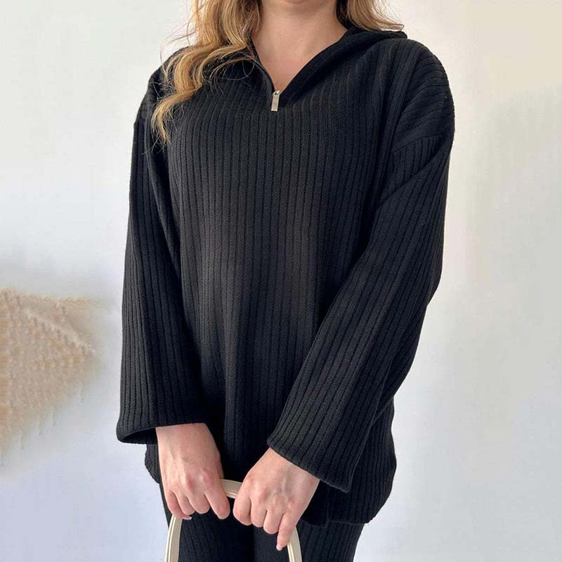 Women's Cozy Ribbed Knit Two-Piece Set with Slit-Leg Pants💖FREE SHIPPING