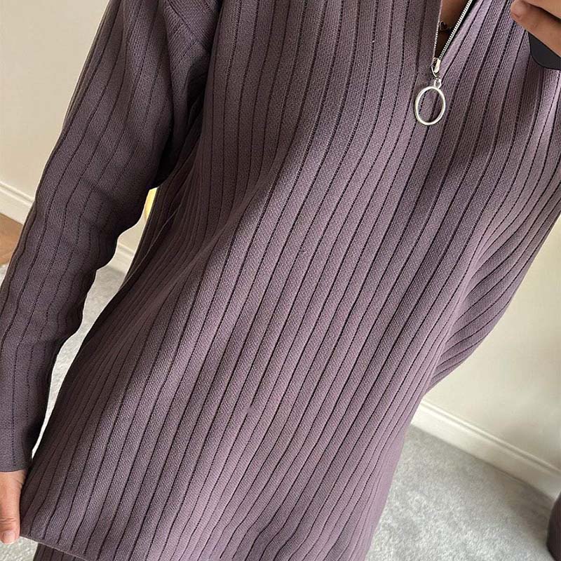 Women's Cozy Ribbed Knit Two-Piece Set with Slit-Leg Pants💖FREE SHIPPING