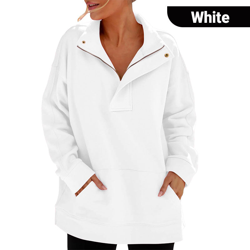 Women's Casual Lapel Half Zip Tops