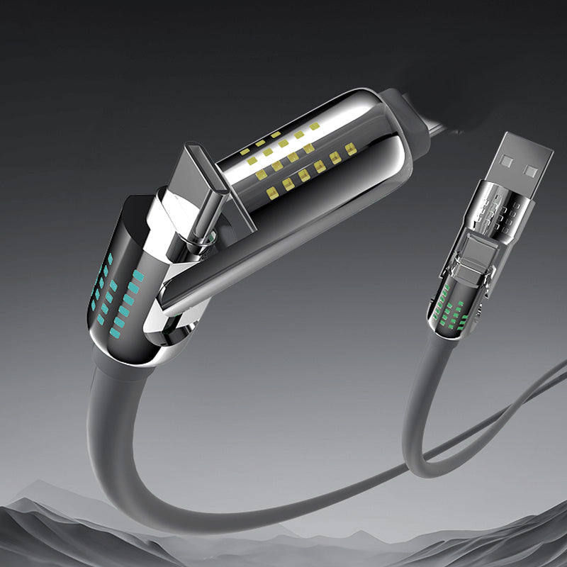 ⚡All-New Upgrade-4-in-1 Fast Charging Data Cable with Breathing Light