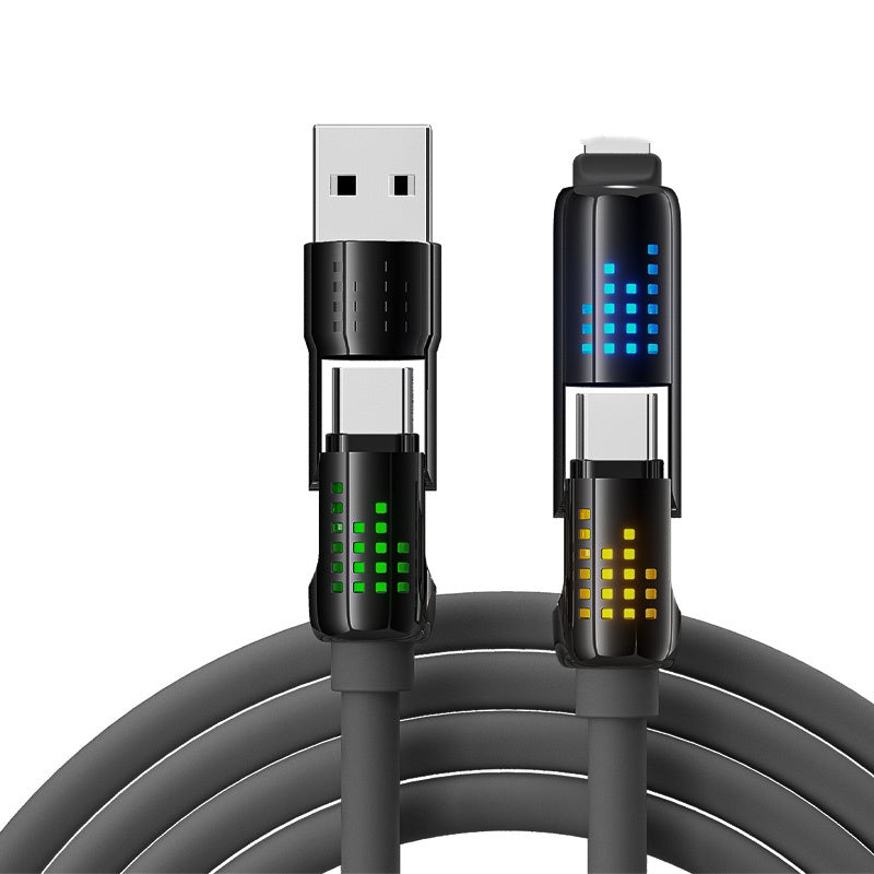 ⚡All-New Upgrade-4-in-1 Fast Charging Data Cable with Breathing Light