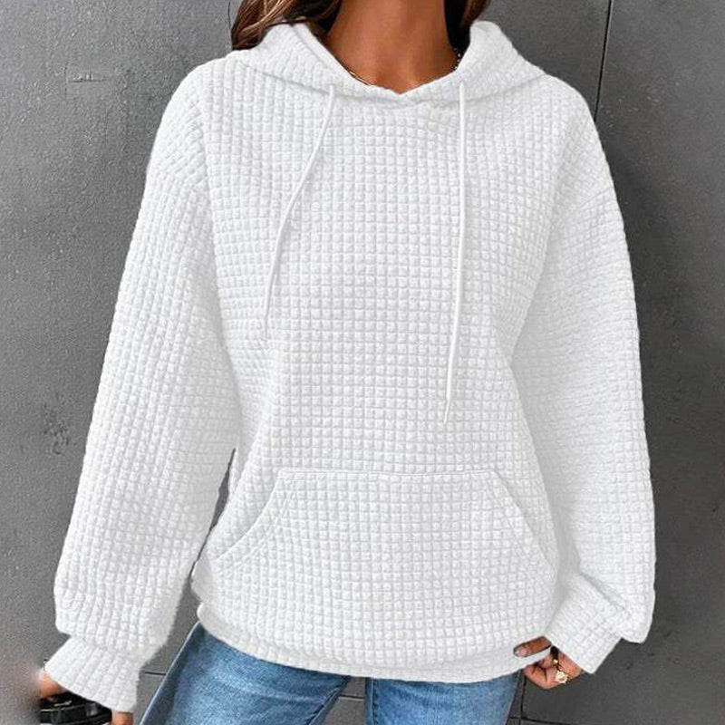 Women's Waffle Hoodie with Pocket
