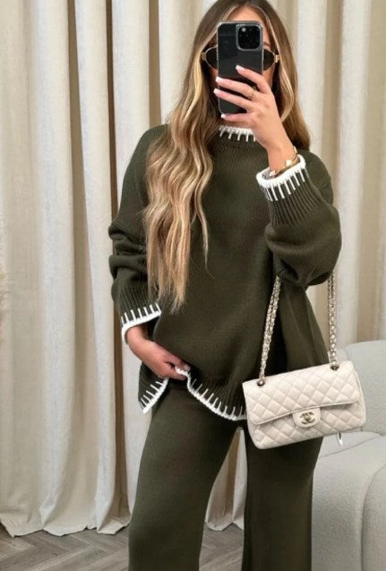 Free Shipping-45 % OFFđ„Solid Color Casual Knitted Two-piece SetFF