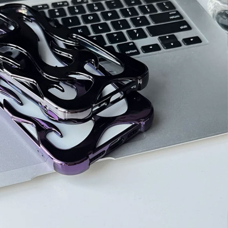 Electroplating Openwork Flame Shape Case for iPhone