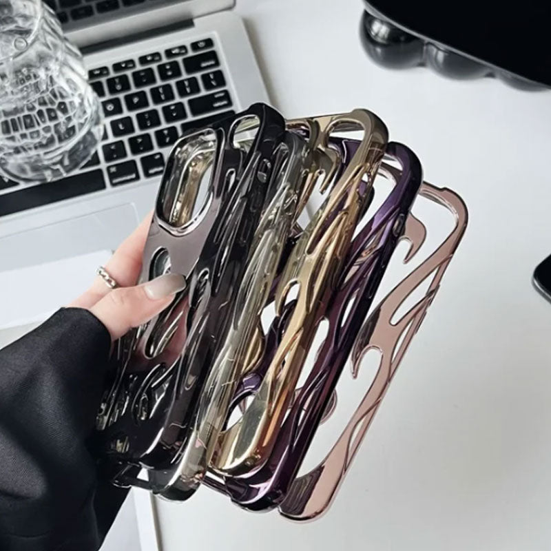 Electroplating Openwork Flame Shape Case for iPhone