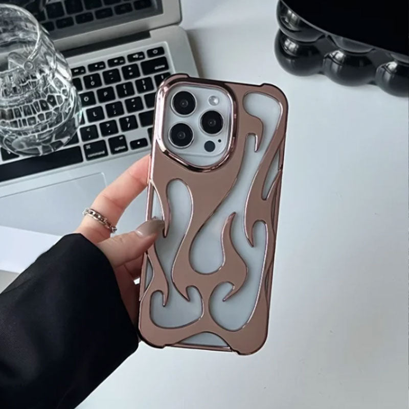 Electroplating Openwork Flame Shape Case for iPhone