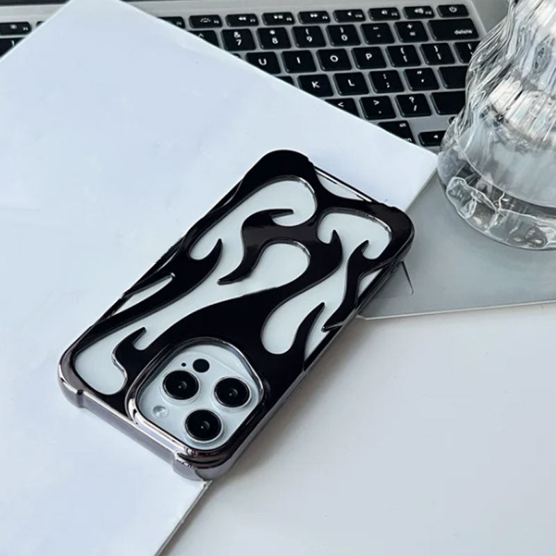 Electroplating Openwork Flame Shape Case for iPhone