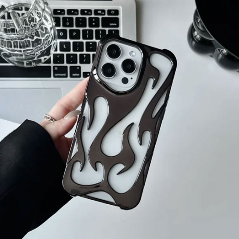 Electroplating Openwork Flame Shape Case for iPhone