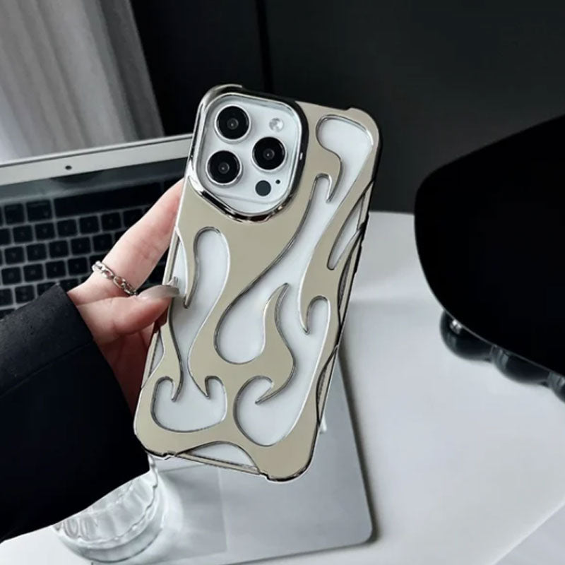Electroplating Openwork Flame Shape Case for iPhone