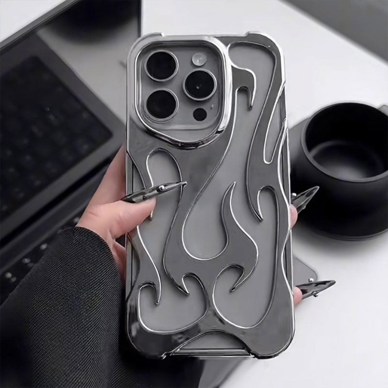 Electroplating Openwork Flame Shape Case for iPhone