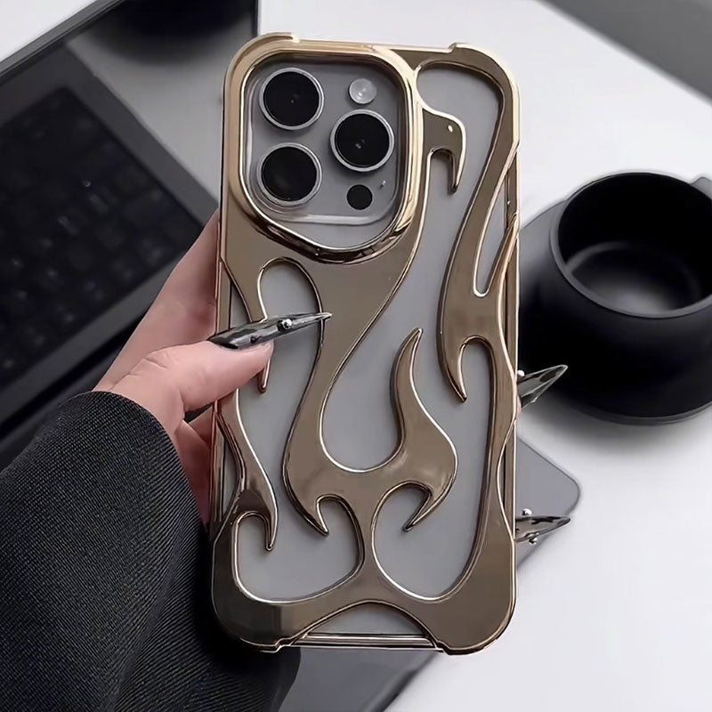Electroplating Openwork Flame Shape Case for iPhone