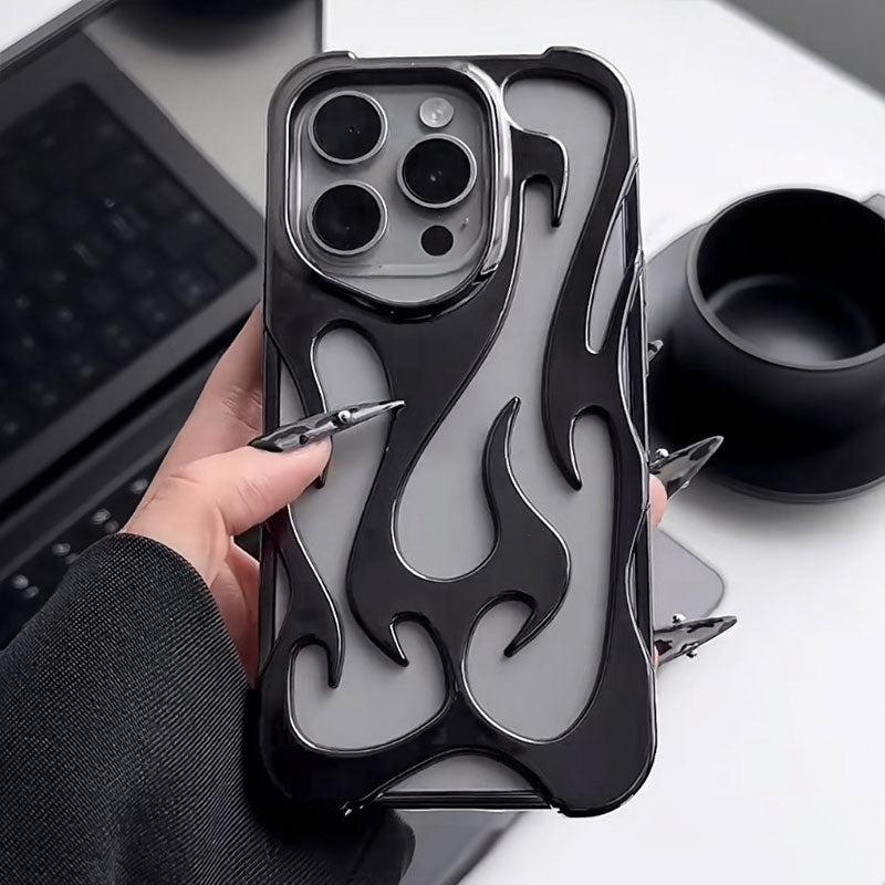 Electroplating Openwork Flame Shape Case for iPhone
