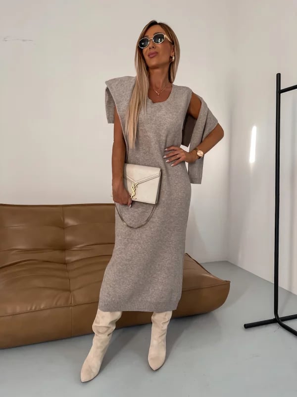 Midi Dress and Turtle Neck Sweater Set๐ฅ