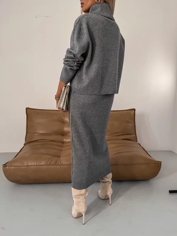 Midi Dress and Turtle Neck Sweater Set๐ฅ