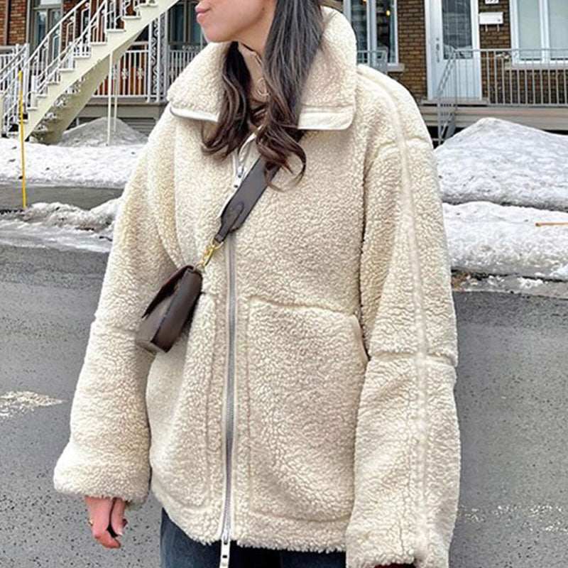Women's Thickened & Warm Loose Double Head Zip Jacket