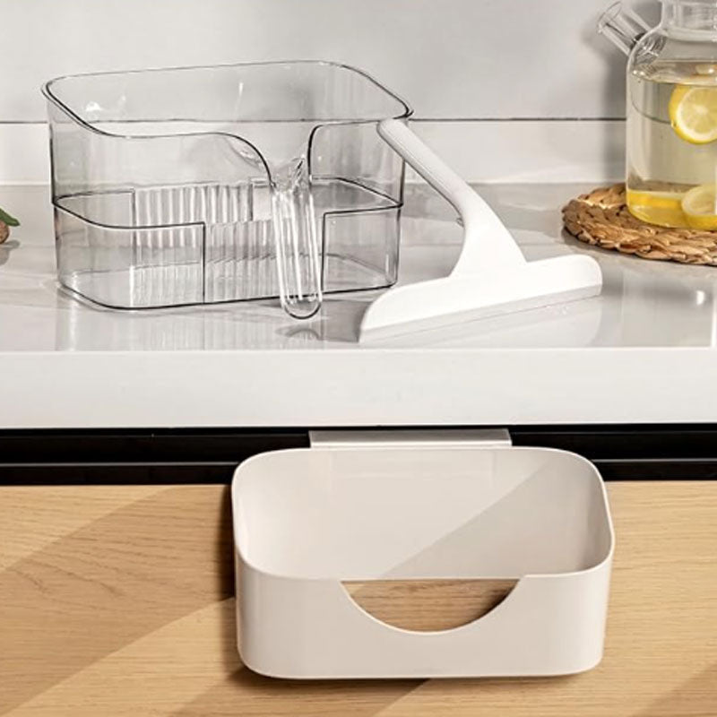 Multi-Functional Wall-Mounted Kitchen Trash Can with Scraper