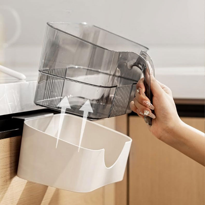 Multi-Functional Wall-Mounted Kitchen Trash Can with Scraper