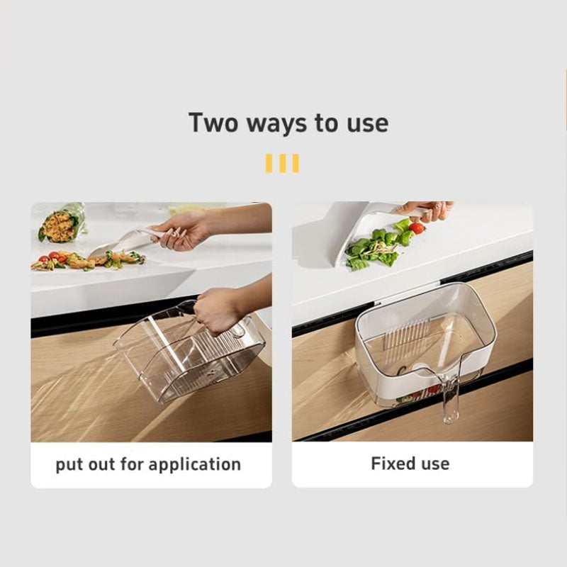 Multi-Functional Wall-Mounted Kitchen Trash Can with Scraper