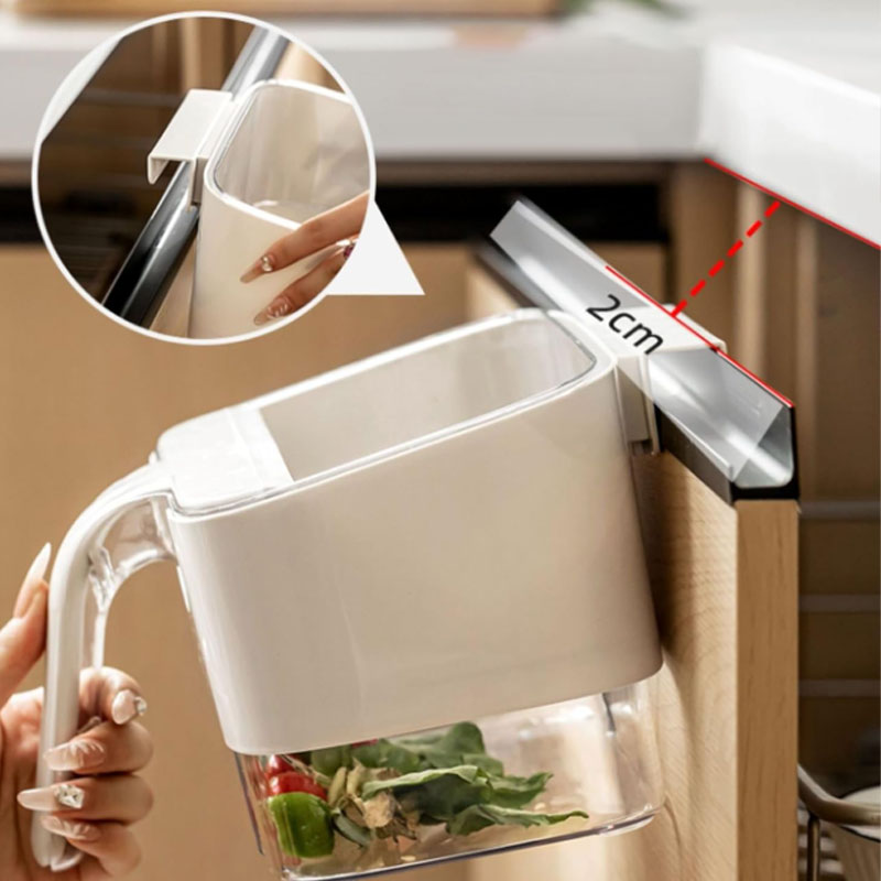 Multi-Functional Wall-Mounted Kitchen Trash Can with Scraper