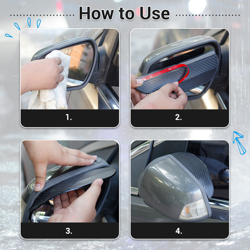 2PCS Car Side Mirror Rain Guards