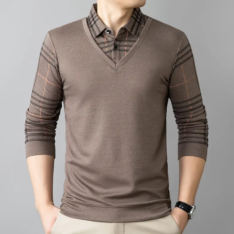 🔥Limited time 49% off🔥Men's Lapel Faux Two-Piece Warm Top