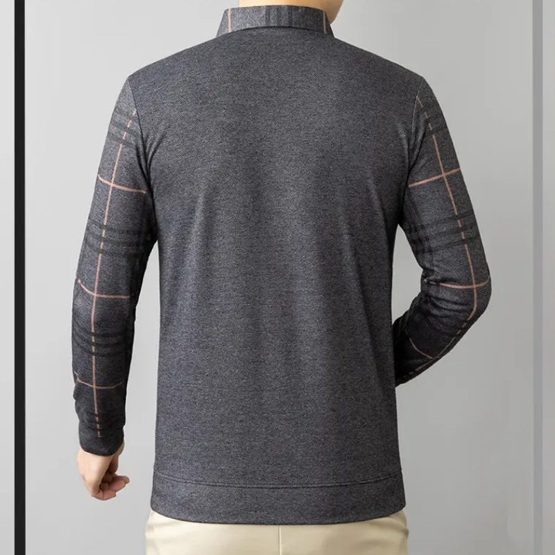 🔥Limited time 49% off🔥Men's Lapel Faux Two-Piece Warm Top