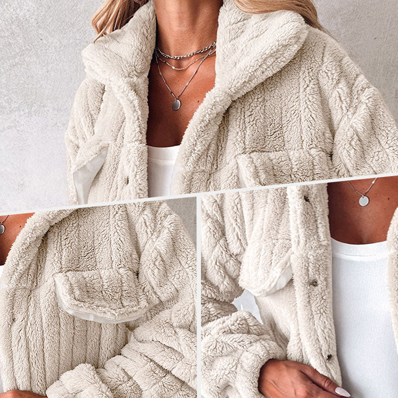 Women's Striped Fluffy Jacket