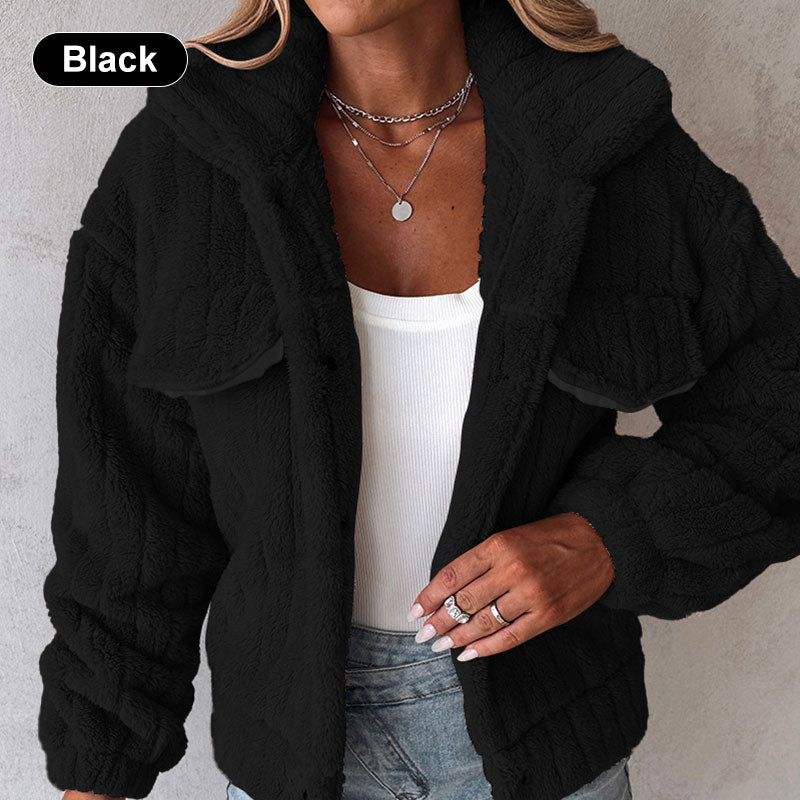 Women's Striped Fluffy Jacket