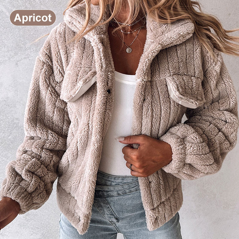 Women's Striped Fluffy Jacket