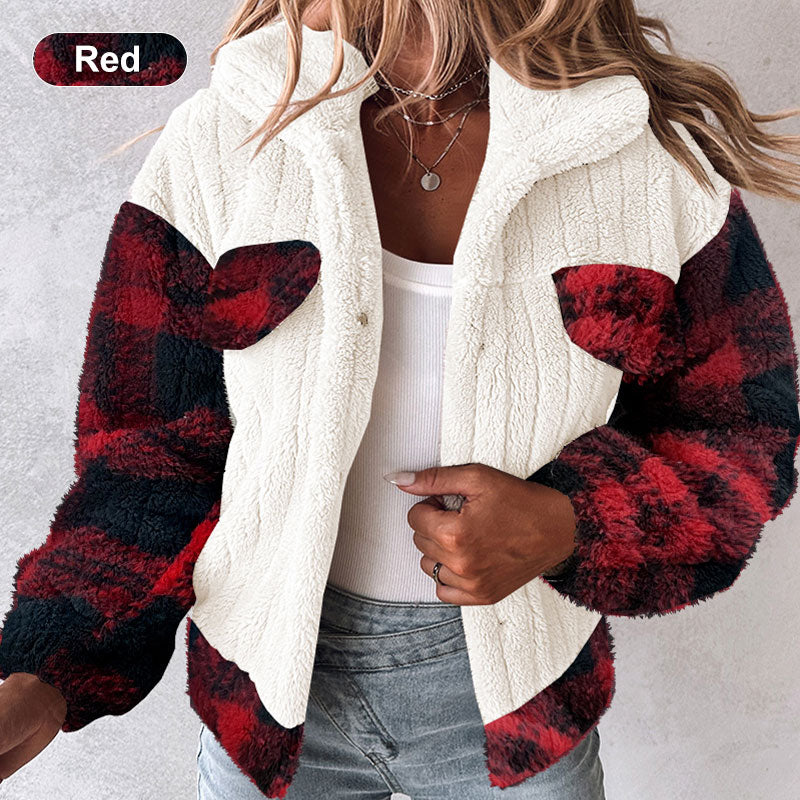 Women's Striped Fluffy Jacket