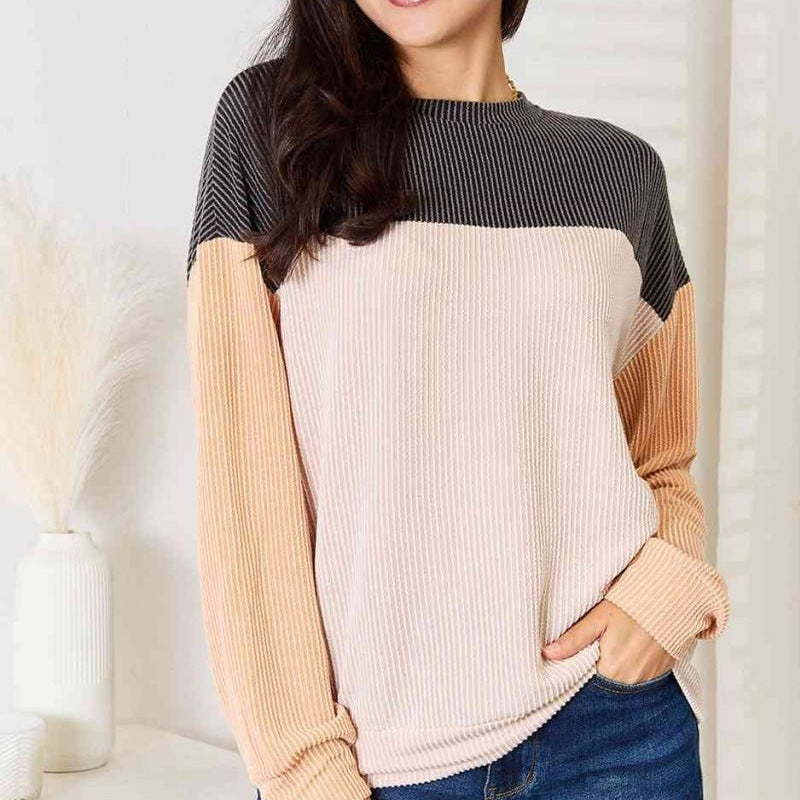 Women's Comfy Color-blocking Top