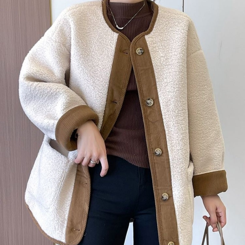 Solid Button Down Coats with Pockets(50% OFF)