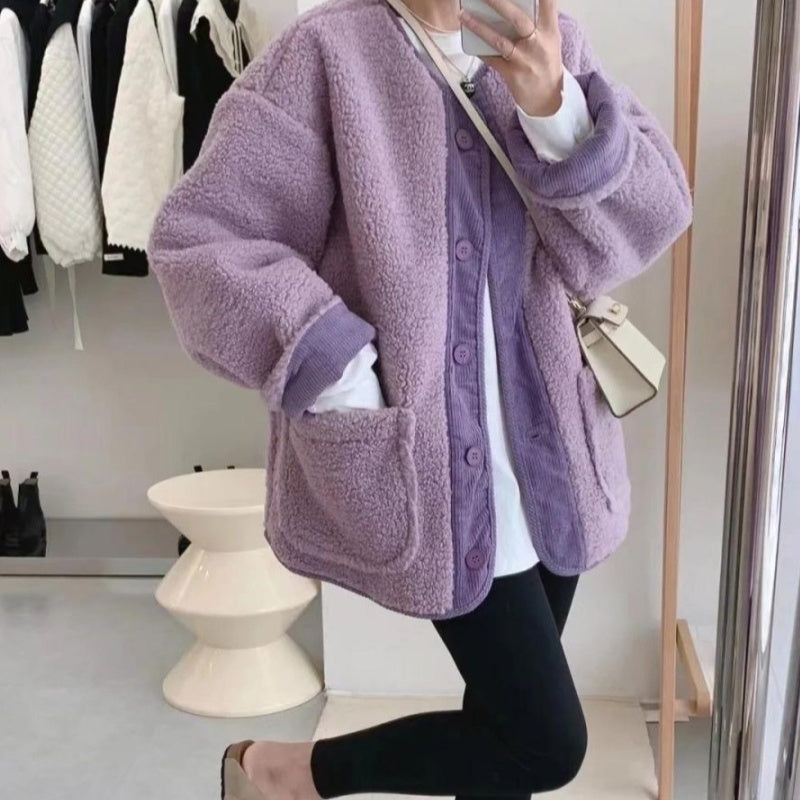 Solid Button Down Coats with Pockets(50% OFF)