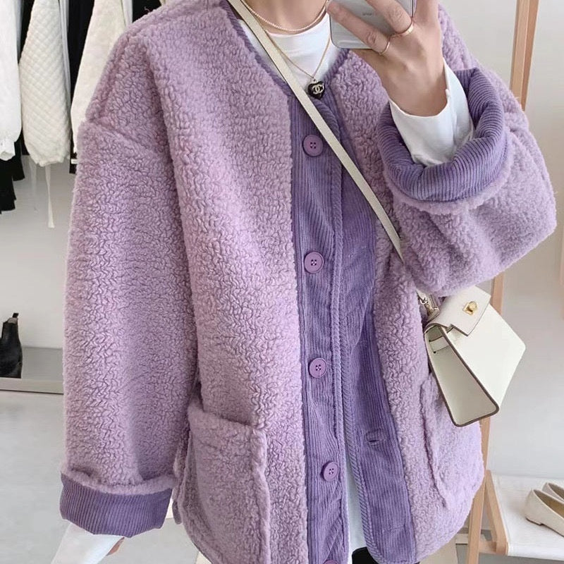 Solid Button Down Coats with Pockets(50% OFF)