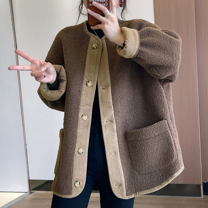 Solid Button Down Coats with Pockets(50% OFF)