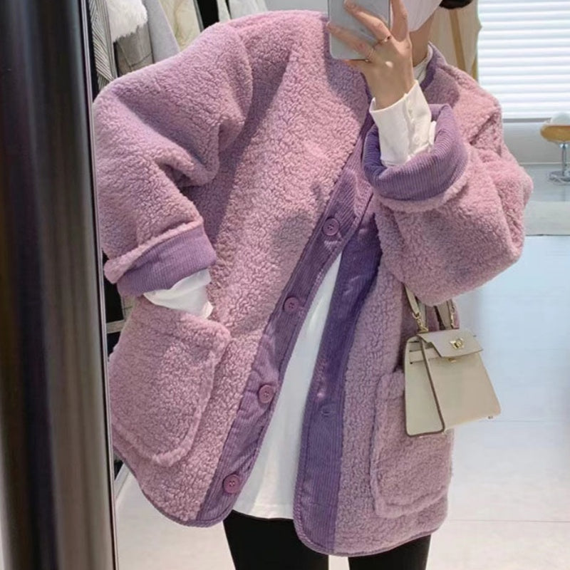 Solid Button Down Coats with Pockets(50% OFF)