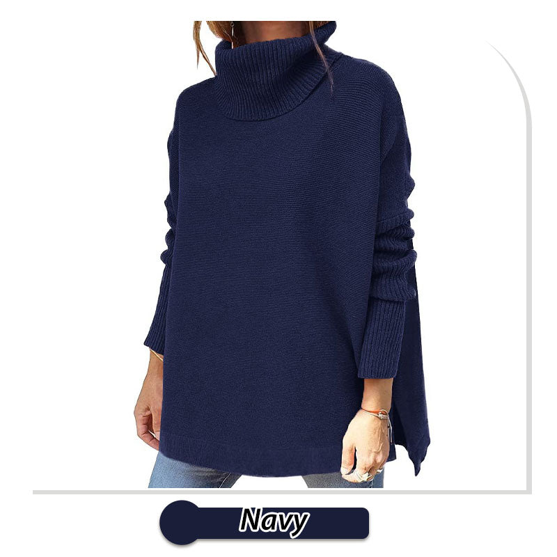 š„Winter Hot Sale-50% OFFš„Women's Turtleneck Oversize Hem Knit Pullover Sweater
