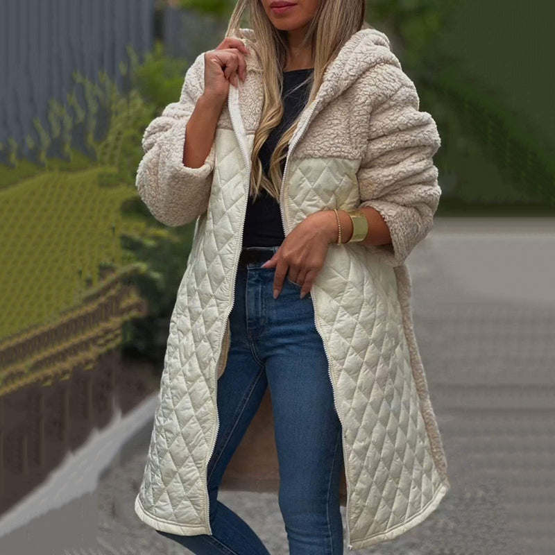 Now enjoy 49% discountš„ Women's Cozy Quilted Sherpa Coat with Hood