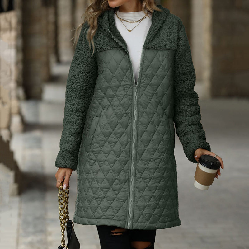Now enjoy 49% discountš„ Women's Cozy Quilted Sherpa Coat with Hood