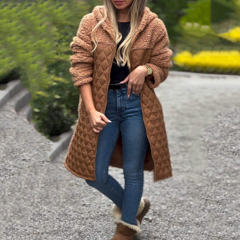 Now enjoy 49% discountš„ Women's Cozy Quilted Sherpa Coat with Hood