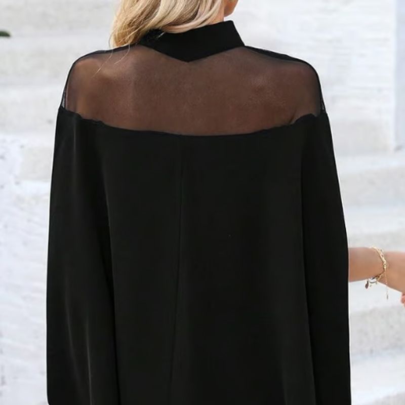 Women's Casual High-neck Batwing Blouse