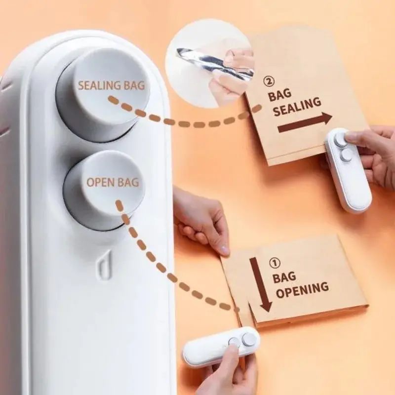 💥Limited-time offer: 50% off-2-IN-1 Mini Portable Rechargeable Bag Sealing and Cutter Machine