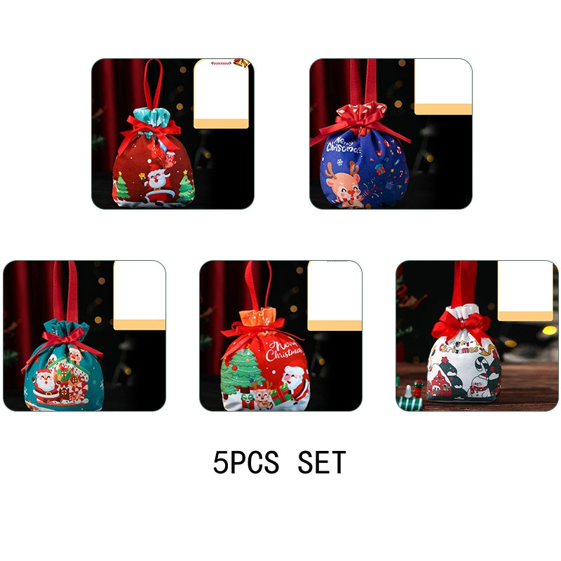 Christmas Drawstring Apple Candy Gift Bag