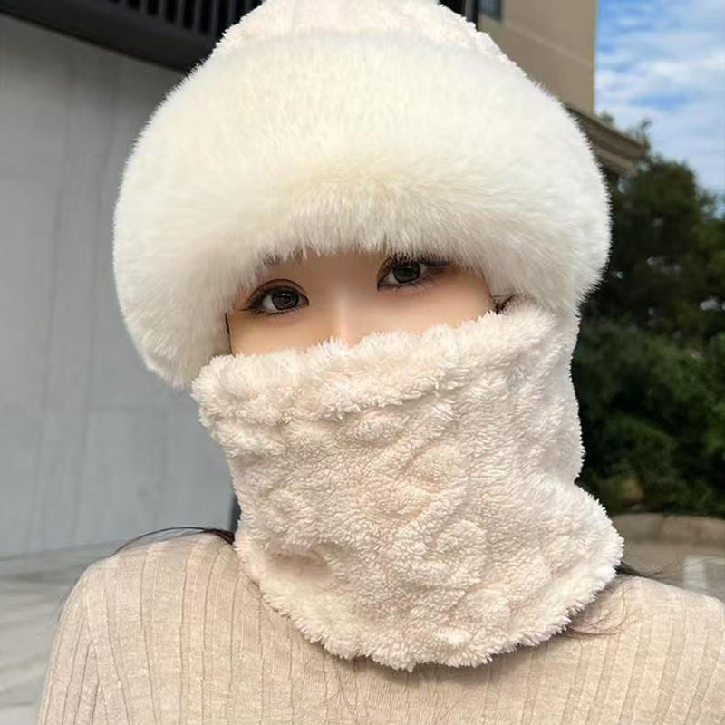 Women's Winter Warm Windproof Plush Scarf Hat