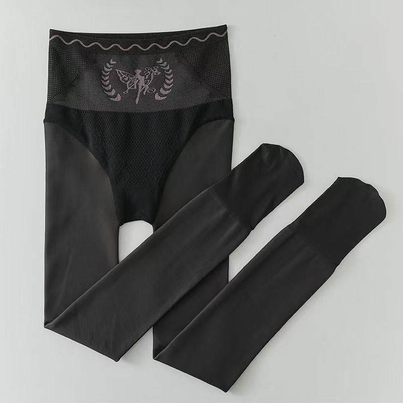 Women's High-Waist Plush-Lined Tummy Control Sheer Tights