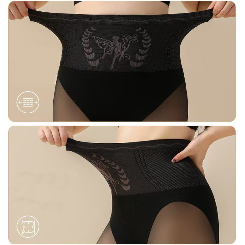 Women's High-Waist Plush-Lined Tummy Control Sheer Tights