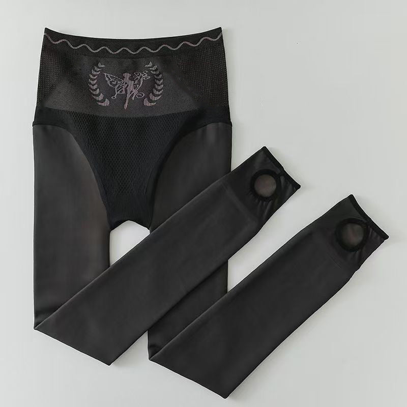 Women's High-Waist Plush-Lined Tummy Control Sheer Tights