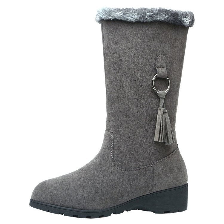 Women's Casual Thermal Faux Plush Snow Boots