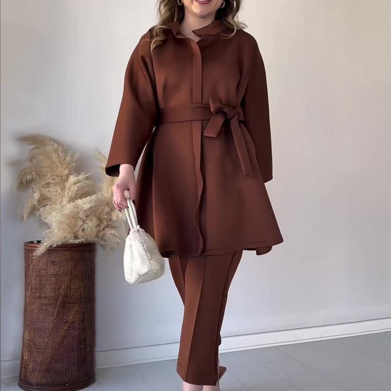 ✨Get 47% off💖Women's Elegant Solid Top & Pants Two-Piece Set
